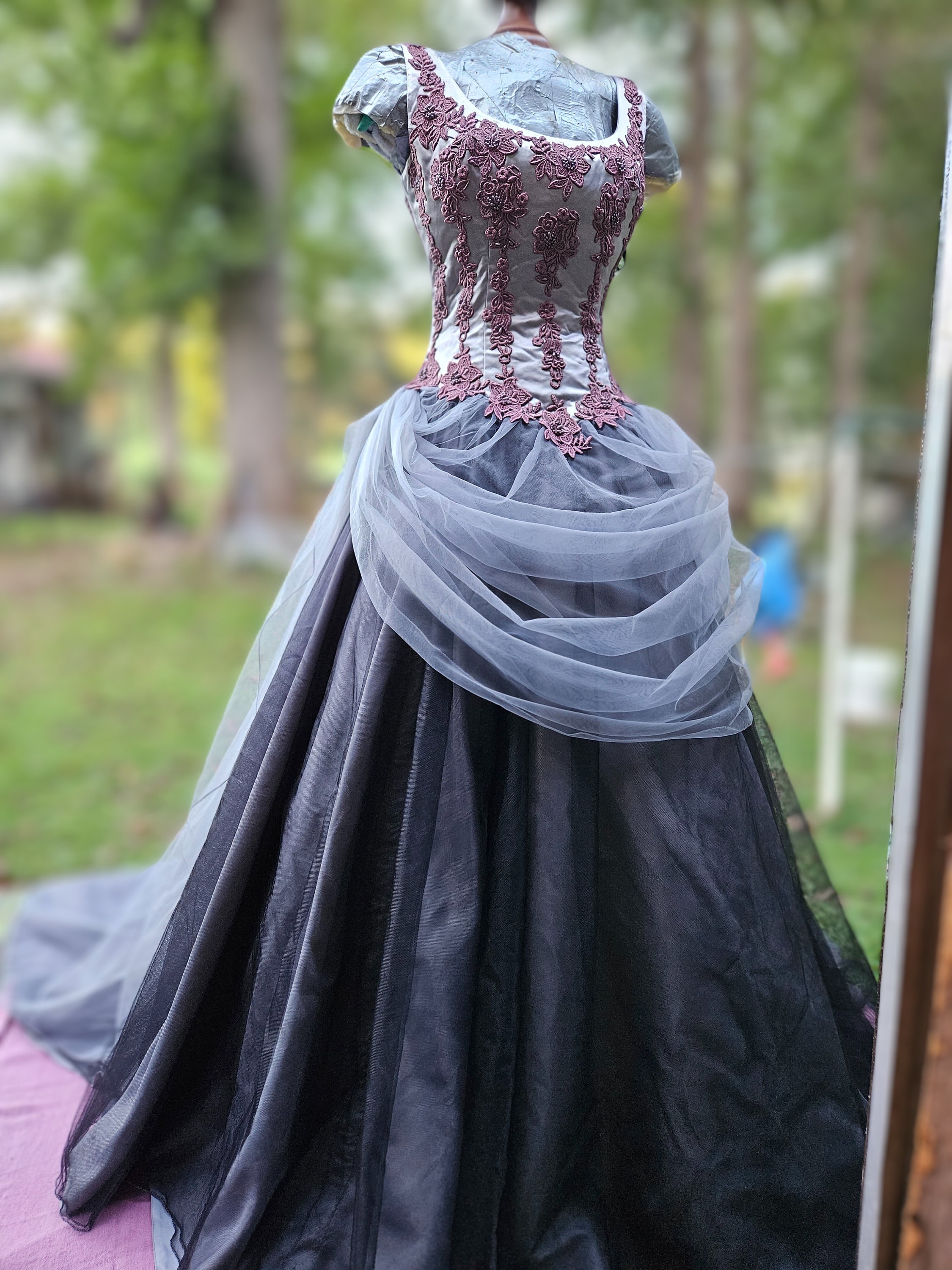 Velvet Victorian Style Corset, Vampire Gothic Wedding Dress, Evil Queen  Dress, Victorian Skirt, Ren Faire Dress 