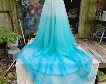 Teal ombre top wedding dress