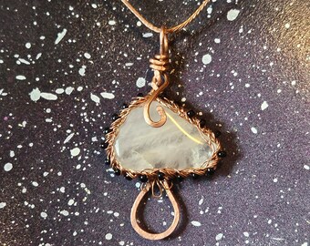 Copper Wire Wrapped Quartz Mushroom Pendant – Tumbled Stone