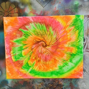 Art - Whirlied Up - psychedelic - trippy - large stretched canvas - 16&quot;X20&quot;