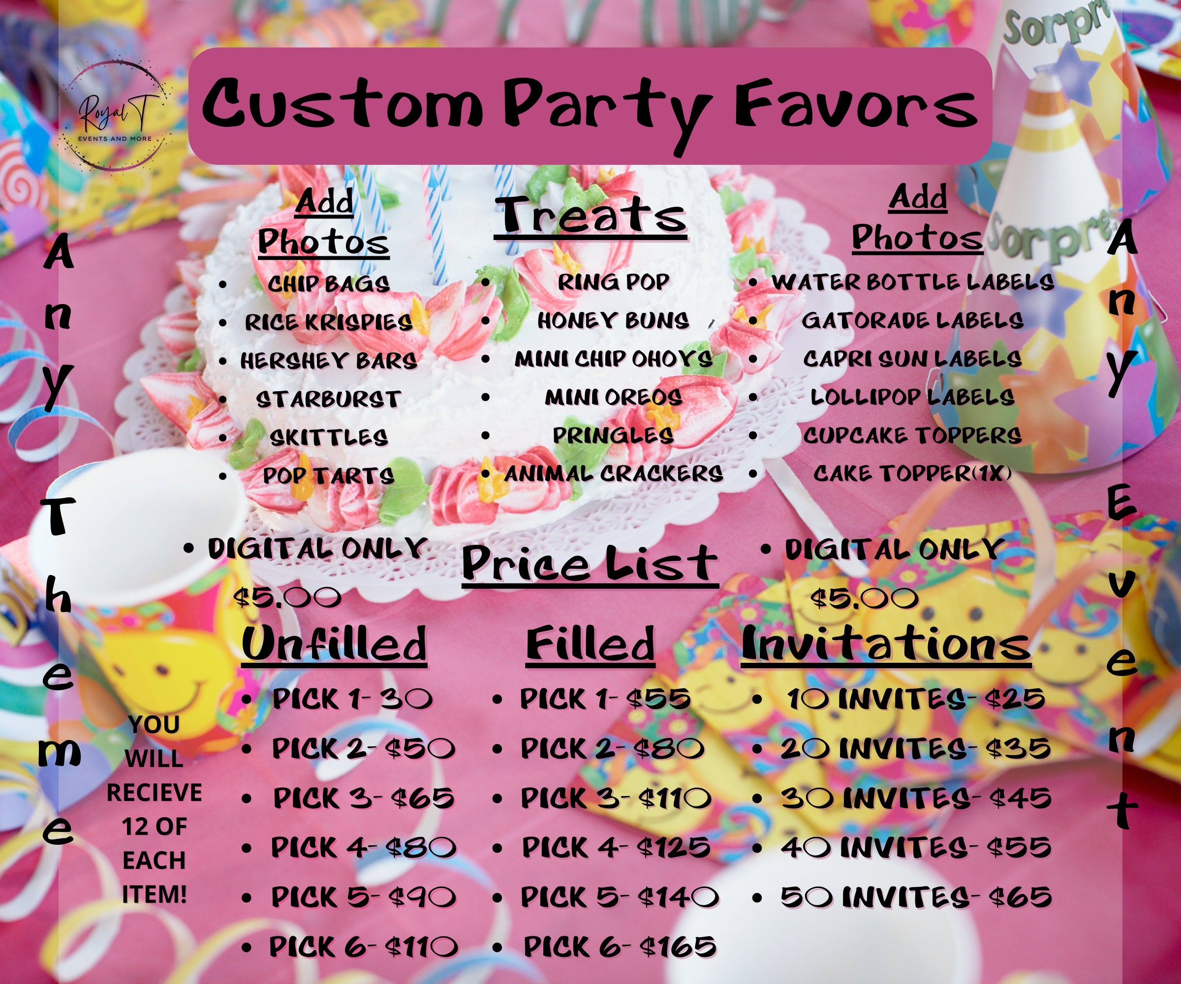 Party Pack, Custom Party Favor Bundle, Party Favors, Birthday Party