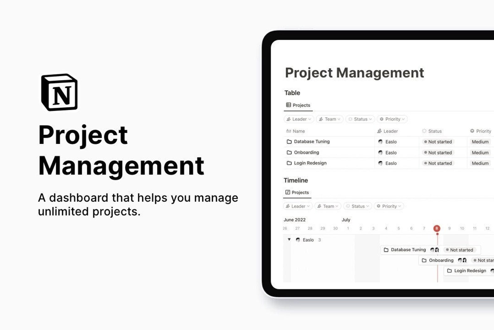 Notion Project Management Template Notion Template Etsy Notion Project Management Template Notion Template Etsy