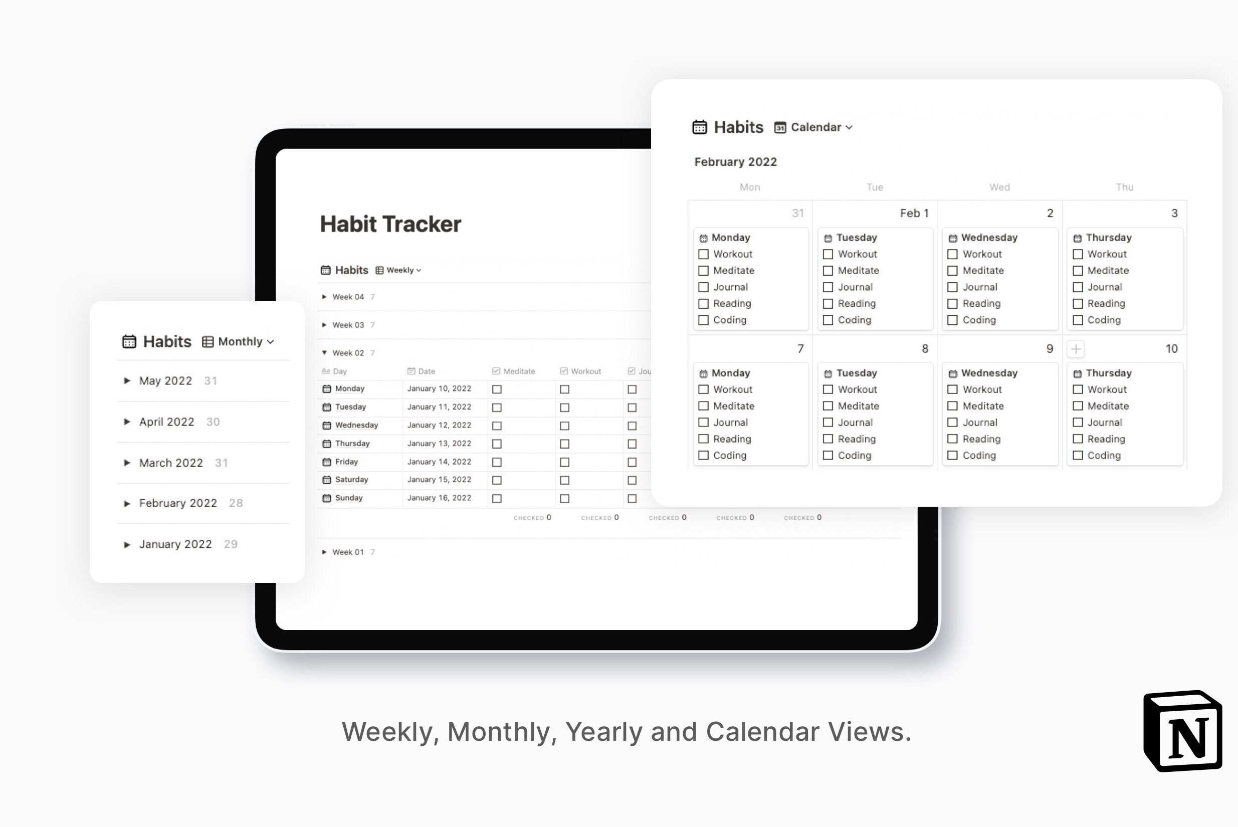 Notion Habit Tracker Template | Notion Template - Etsy