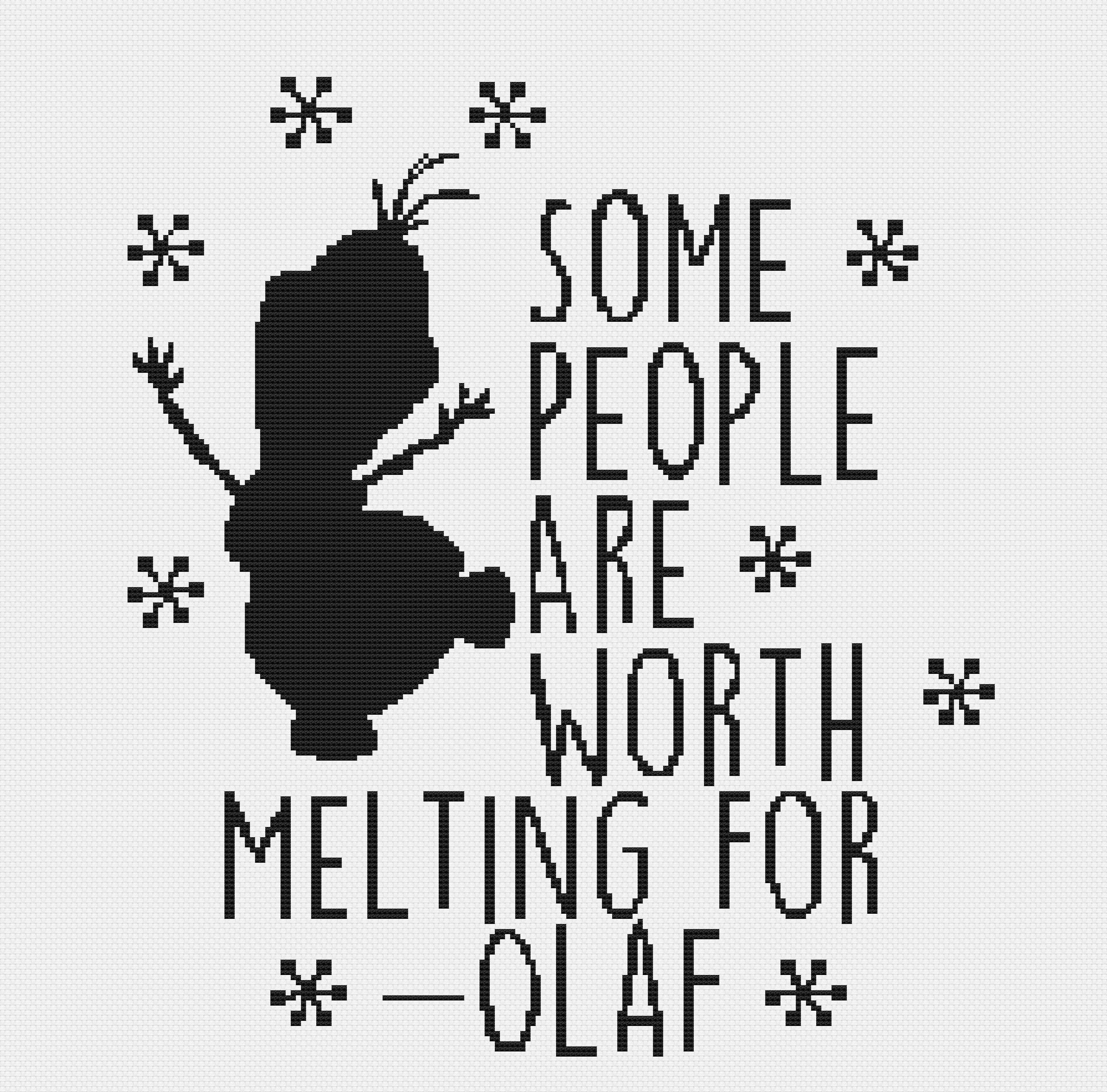 some people are worth melting for olaf frozen cross stitch pdf etsy