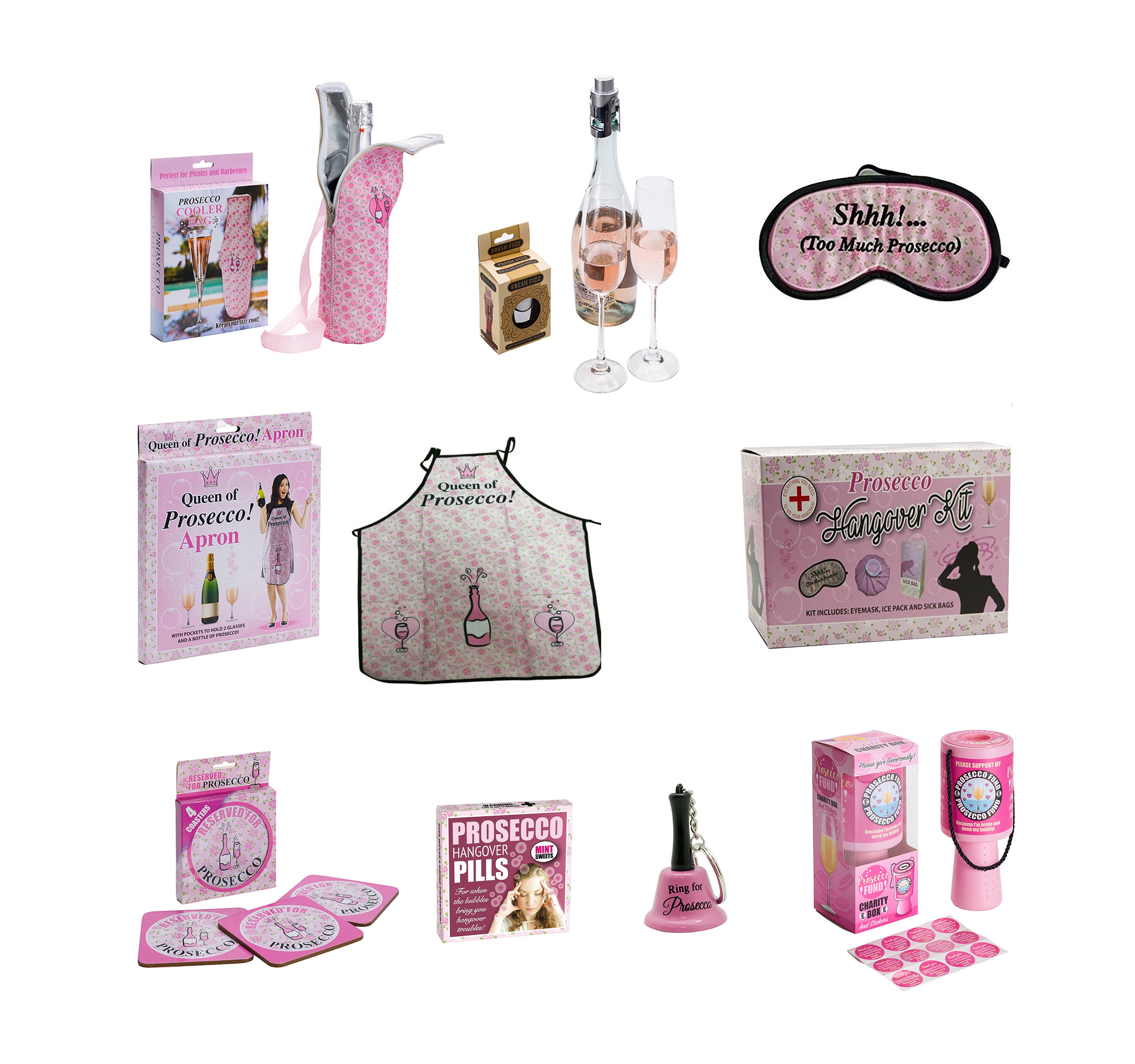 prosecco cooler bag with glasses