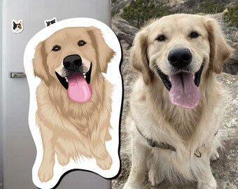Personliga hundmagneter - Handritade | Anpassade husdjursmagneter, hundhuvudmagneter, gör din hund till en magnet, magneter av ditt husdjur, hundansiktsmagneter