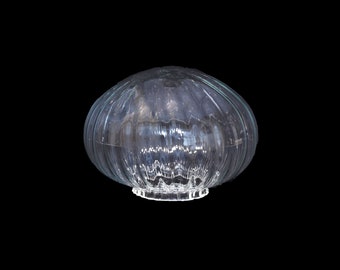 Vintage Gillinder Glass 6” Crystal Ribbed Globe Lamp Shade - Rare Collectible Glass Art