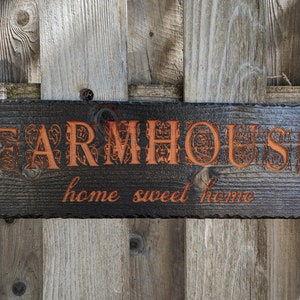 WYSIWYG Sign - Farmhouse, Home Sweet Home - Black/Redwood CNC Carved Sign