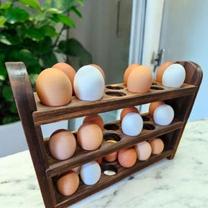 Wooden Egg Holder - Tray - Farmhouse - Rustic - Countertop - Fresh Eggs - 24-36 Eggs