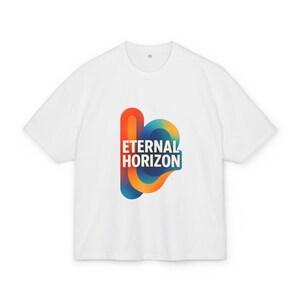 Maglietta Eternal Horizon Box, maglietta unisex in cotone, comoda da indossare in strada, top estivo casual, regalo per gli amici, maglietta con grafica unica