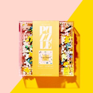 Acrylic Puzzle + Matching Decorative Acrylic Display Box - Rose Butterfly | Jigsaw Puzzle, perfect for coffee tables, bar carts and gifts.