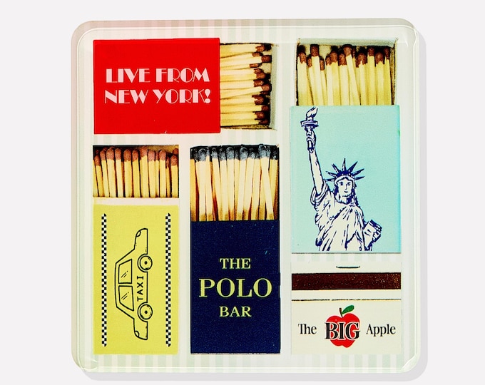 New York Matchbook Coasters | Coffee Table, Bar Cart or Desk Accessory, Birthday, Hostess Gift, Home Decor,  New York, House Warming