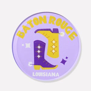 Baton Rouge, Louisiana Acrylic Drink Coasters | Kickoff Collegiate Collection - Coffee Table, Bar Cart, Dorm Room, Desk
