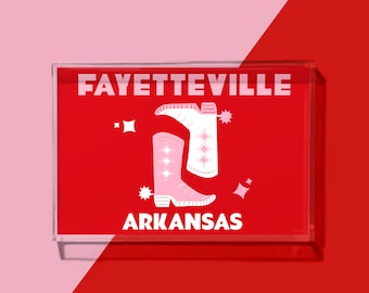 Small Acrylic Tray | Kickoff Collegiate Collection - Fayetteville, Arkansas U of A | Perfect for dorm rooms, desks, gift