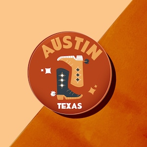 Austin, Texas Acrylic Drink Coasters | Kickoff Collegiate Collection - Coffee Table, Bar Cart, Dorm Room, Desk Accessory