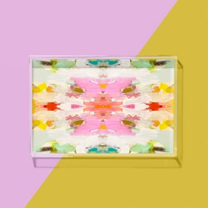 Small Acrylic Tray | Giverny Pattern (Laura Park Collaboration) - Perfect for catch-all, vanity, desk, gifts, dorms, keys