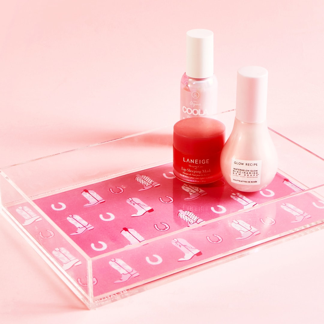 Small Acrylic Tray Pink Western Boot Scoot Pattern Perfect Etsy