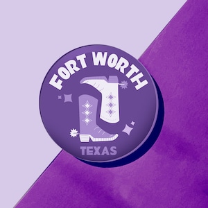 Fort Worth, Texas Acrylic Drink Coasters | Kickoff Collegiate Collection | Coffee Table, Bar Cart, Dorm Room, Desk, Frogs, Purple