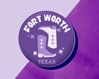 Fort Worth, Texas Acrylic Drink Coasters | Kickoff Collegiate Collection | Coffee Table, Bar Cart, Dorm Room, Desk, Frogs, Purple