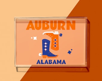 Small Acrylic Tray | Kickoff Collegiate Collection - Auburn, Alabama | Perfect for dorm rooms, desks, gifts, college, vanity