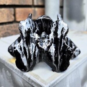 Cow Vertebrae, Painted (Black/Silver)