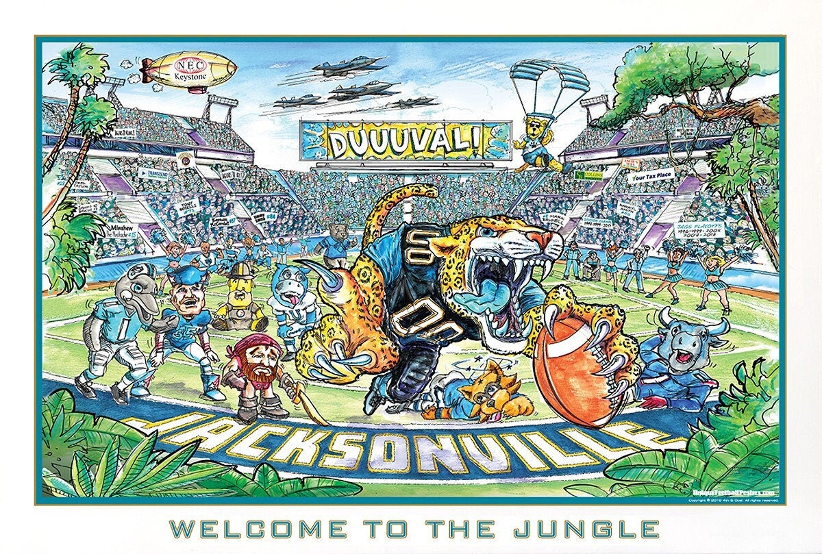 Jacksonville Jaguars Unique Football poster Etsy