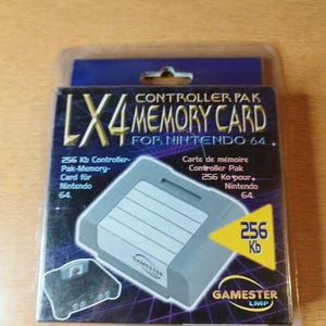 LX4 Controller Pak Memory Card for Nintendo 64 N64 - 256 Kb - Gamester - Neuf