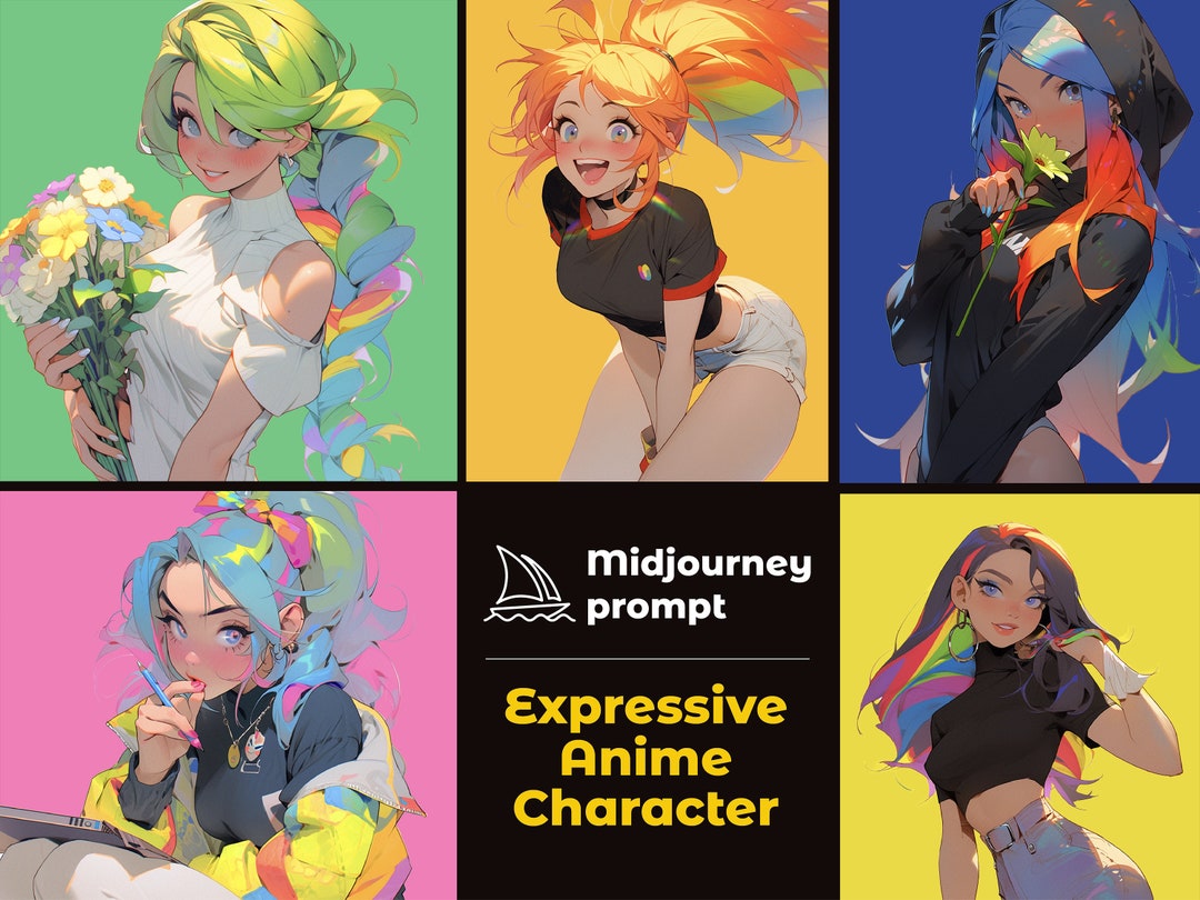 Professional Midjourney Prompts Expressive Anime Girls photo image