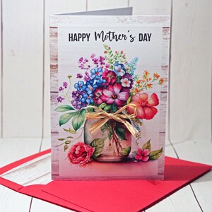 Handmade Vase card with matching envelope and liner, choose from 4 sayings