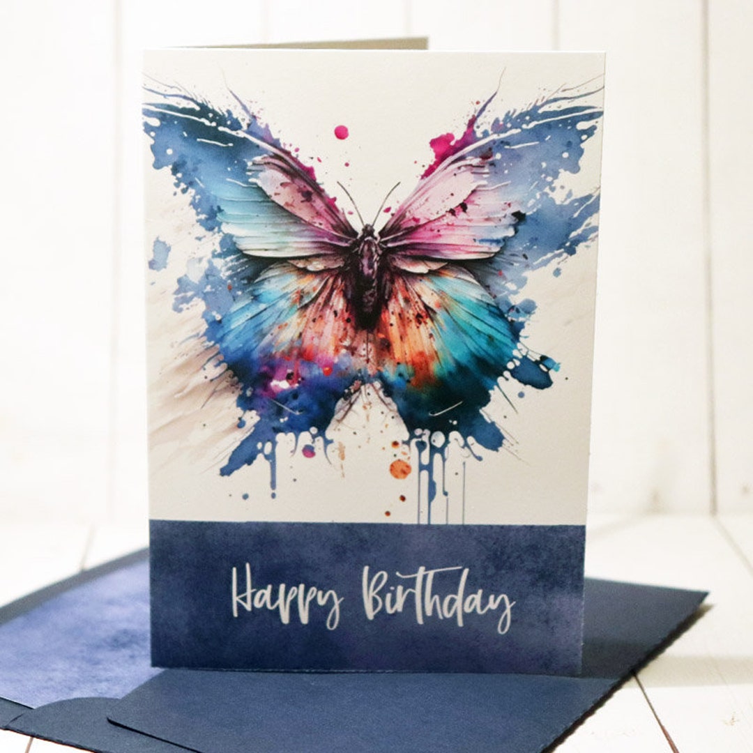 Handmade Happy Birthday Butterfly Card With Matching Envelope - Etsy