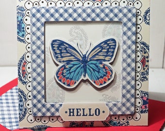 Handmade layered "Hello" Butterfly card