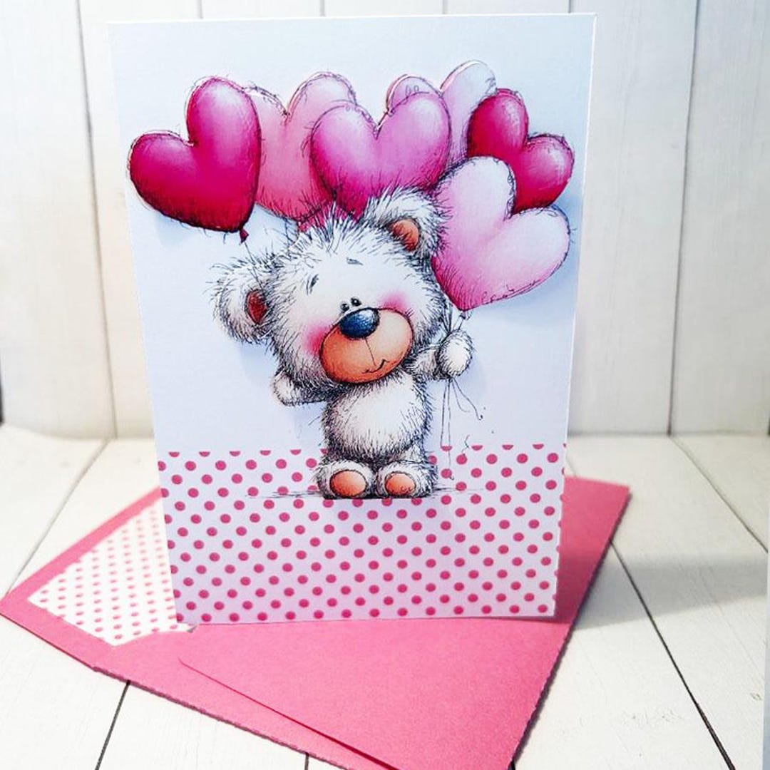 Handmade Layered Happy Valentines Day Card With Matching Envelope - Etsy