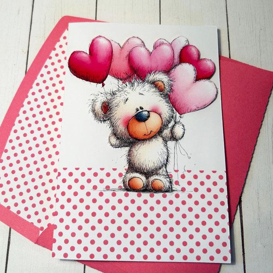 Handmade Layered Happy Valentines Day Card With Matching Envelope - Etsy