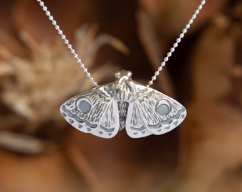 Handcrafted Moth Silver Pendant - Unique Piece of Nature-inspired Jewelry