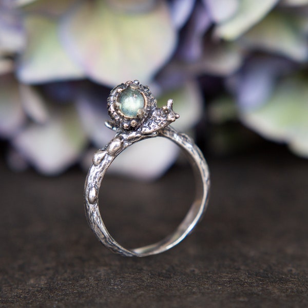 SILVER PASTEL SNAIL RING