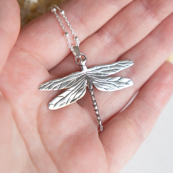 Handcrafted Dragonfly Silver Pendant - Delicate Nature-Inspired Jewelry