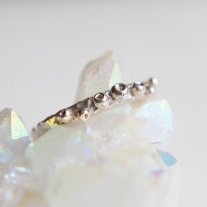 Textured Stackable Silver Ring, Ring with Granulation, Texture and Bubbles Ring image 4