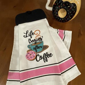 NEW DESIGNS! Hanging Kitchen Hand Towel with Button Closure