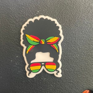 Messy Bun Black Woman Bogg Bit Bag Charms for Bogg Bag