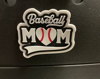 Baseball Mom Heart Bogg Bit Bag Charms for Bogg Bag and Simply Southern