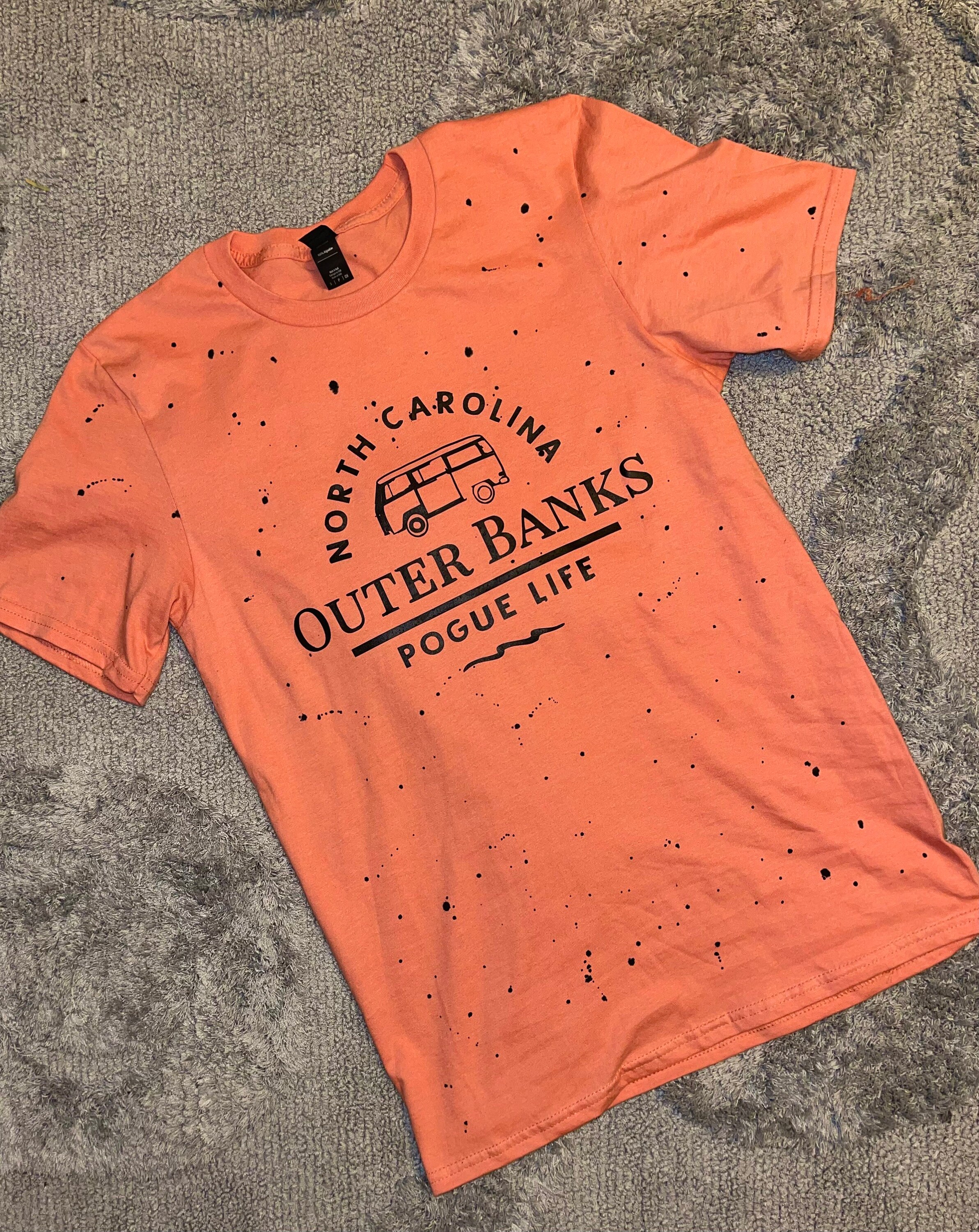 Outer Banks Speckled Spotted T Shirt Tie Dye Splatter New | Etsy