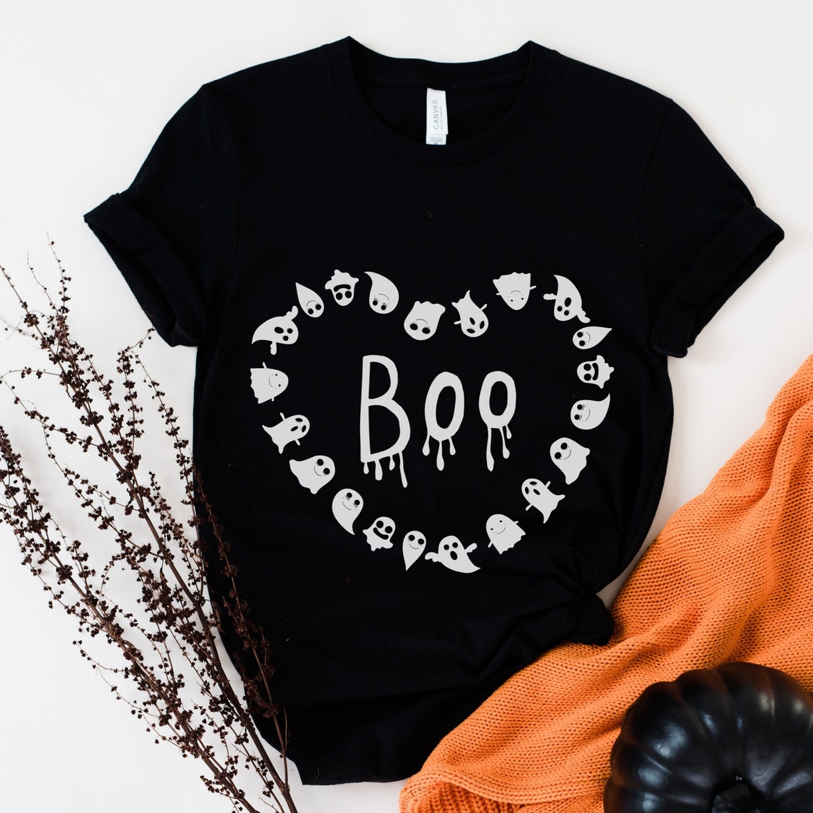 Ghost Shirt, Cute Halloween Tee Shirt, Halloween Graphic Shirt, Pumpkin