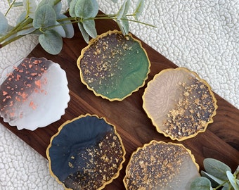 Gold Leaf Resin Coasters
