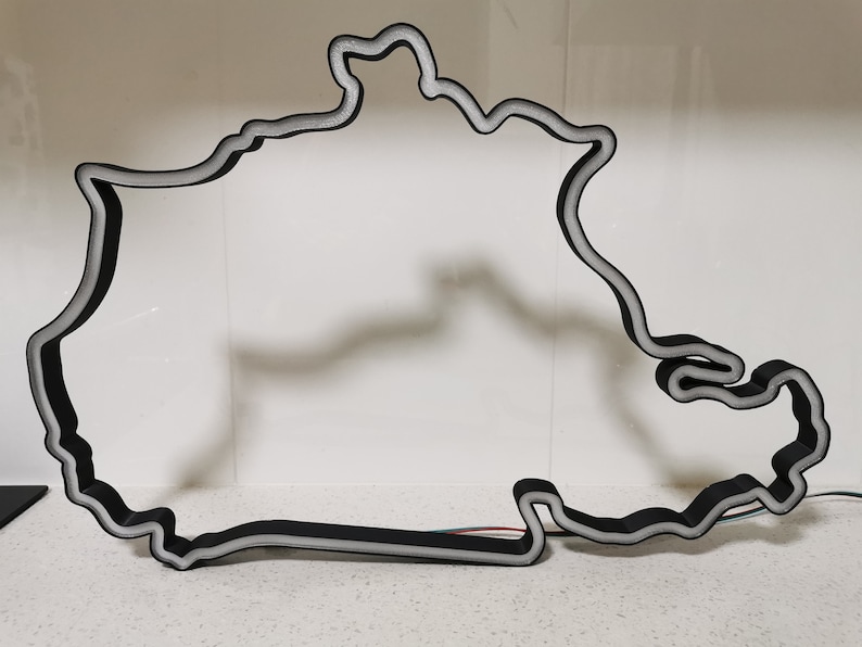 Nurburgring or Nordschleife LED RGB Neon Race Track Circuit Desk Wall