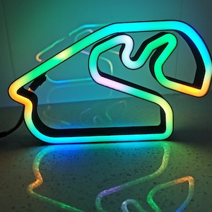 Brazil Sao Paulo Animated LED RGB Neon Race Track Circuit Desk Wall Art Display Light