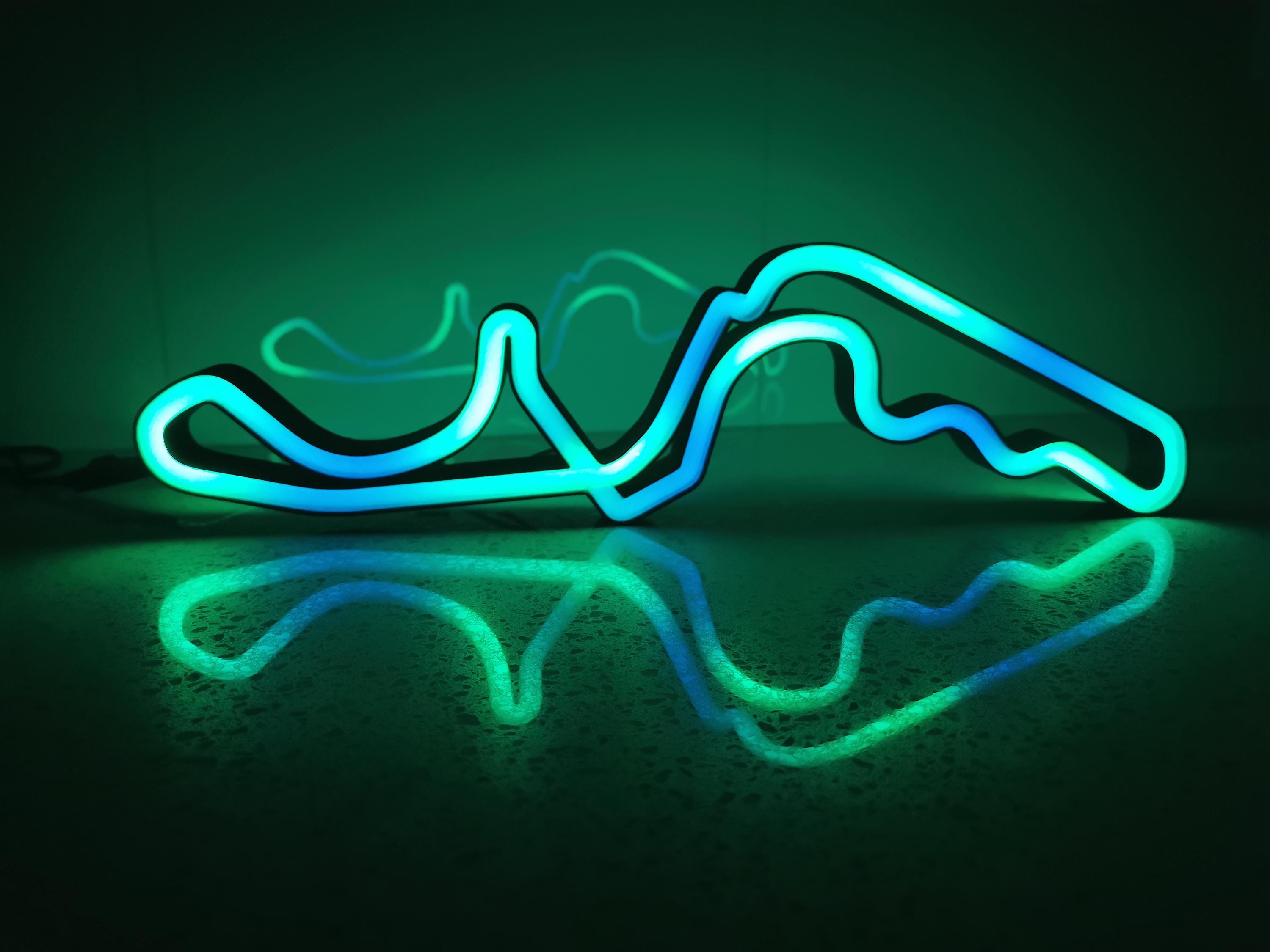 Japan Suzuka Animated LED RGB Neon Race Track Circuit Desk Wall