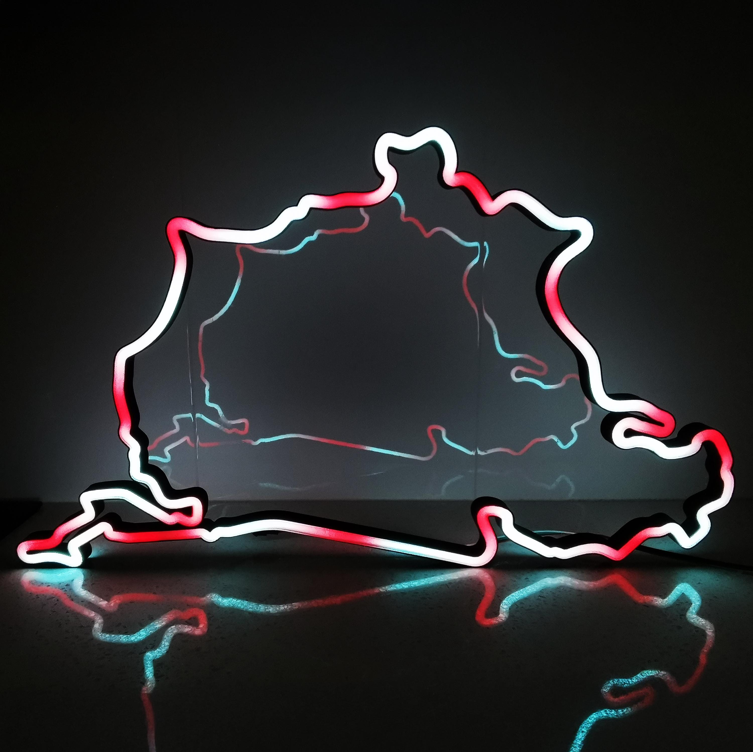 Nurburgring or Nordschleife LED RGB Neon Race Track Circuit Desk Wall ...