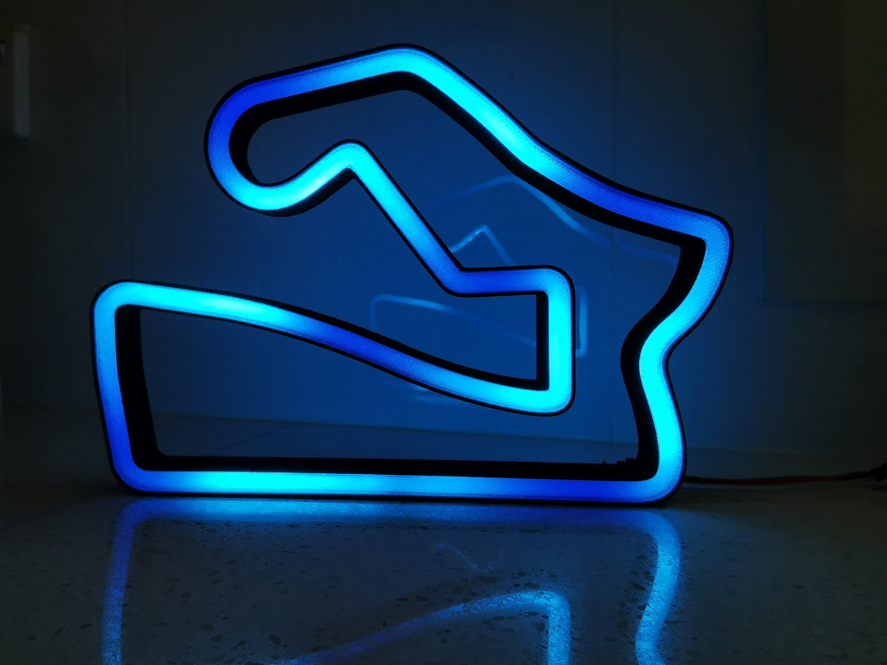 Road America Animated LED RGB Neon Race Track Circuit Desk Wall