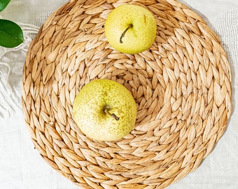 Water Hyacinth Placemats for Table decor, An Eco friendly placemats in "green" life, Wicker pads on diner tables, Woven Placemats.