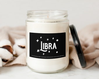 Libra Candle, Zodiac Candle, Jar Candle, Clean Candle, Soy Candle, Funny Candle, Handmade, 9 Ounce Candle